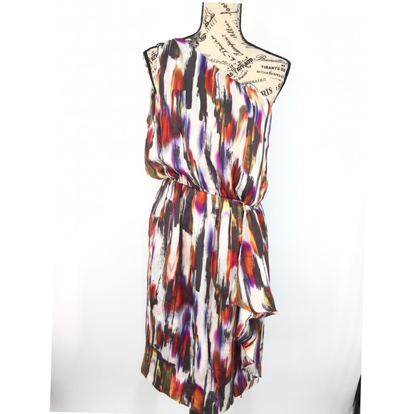 Anthropologie Dresses & Skirts - IN Add Minus One Shoulder Silk Dress